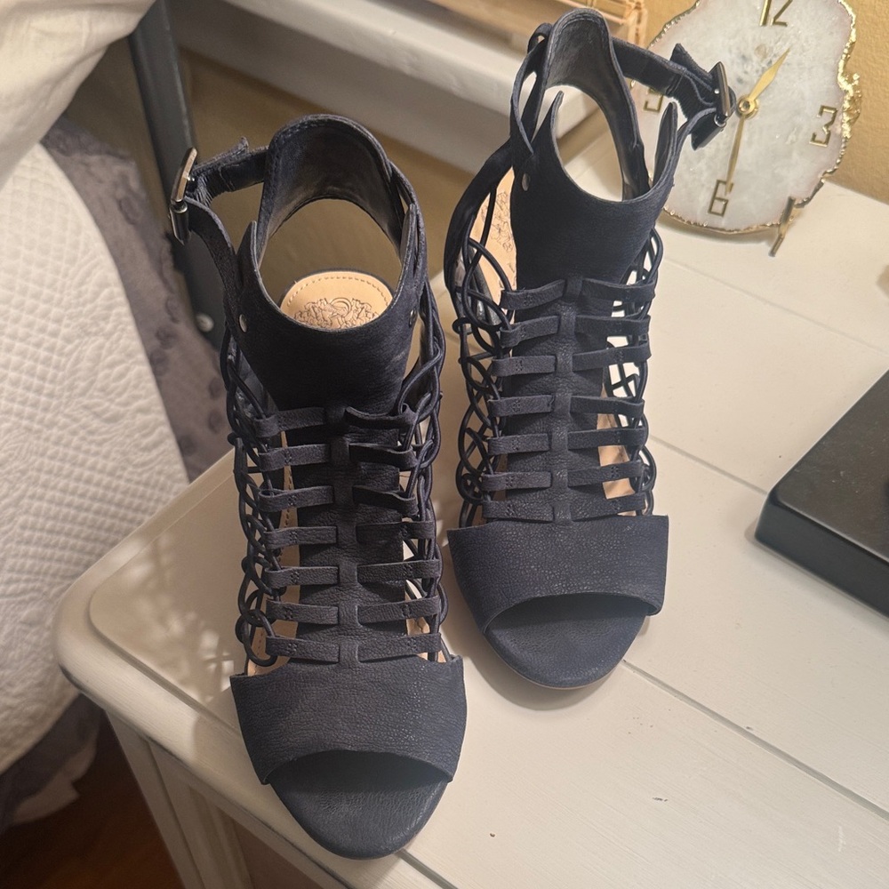 Vince Camuto Elegant Blue Strappy Heels